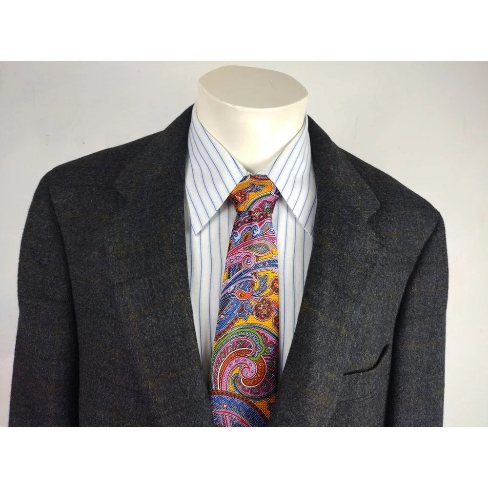 Brooks Brothers Men Sport Coat 42 Windowpane 2 Button Camel Hair Blazer Jacket - Picture 2 of 16